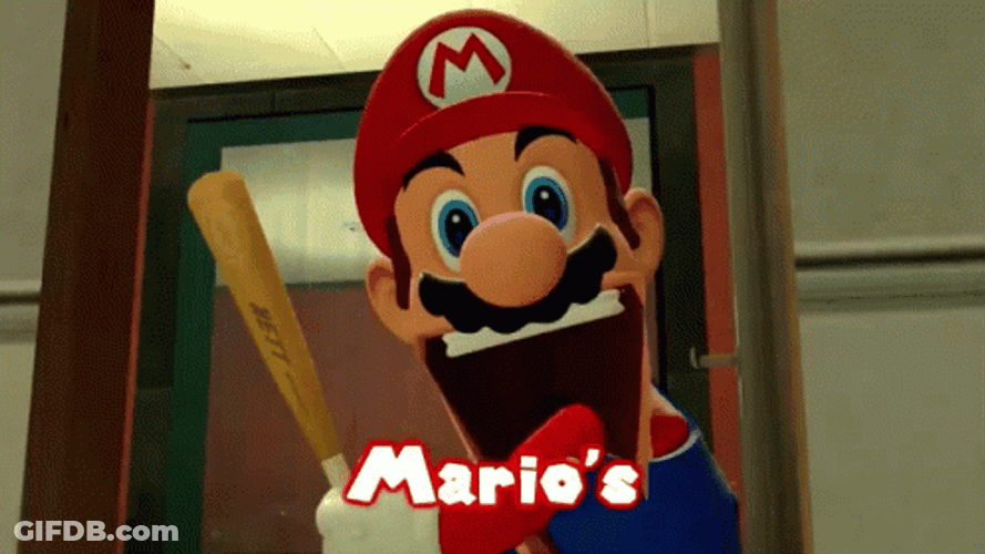 Smg4 Mario Holding A Bat GIF