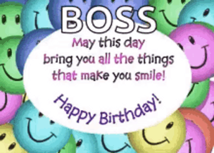 Smile Happy Birthday Boss Colorful GIF