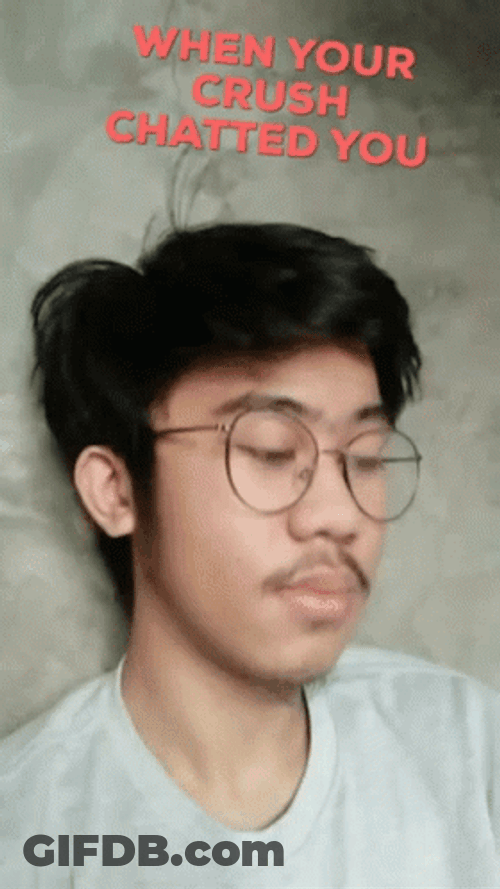 Smiled When His Crush Chat Him GIF