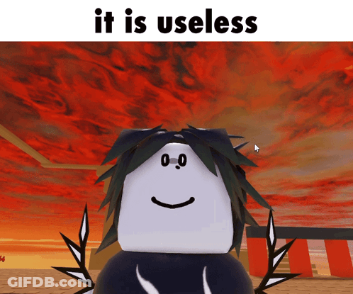 Smiley Cartoon Saying It Is Useless GIF