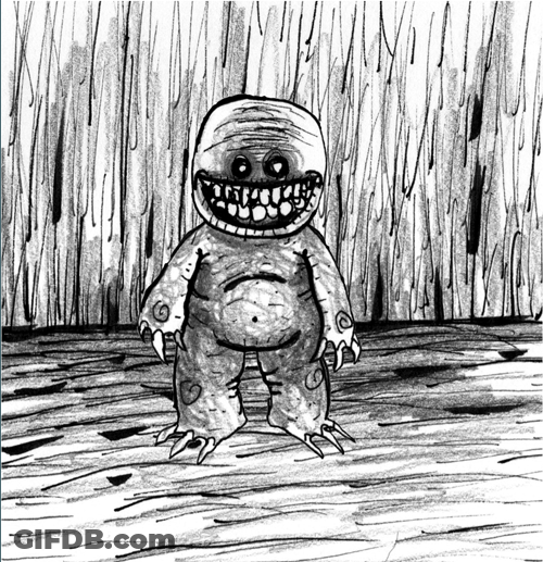Smiley Creepy Baby Drawing GIF