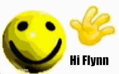 Smiley Face And Hand Saying Hi Flynn GIF