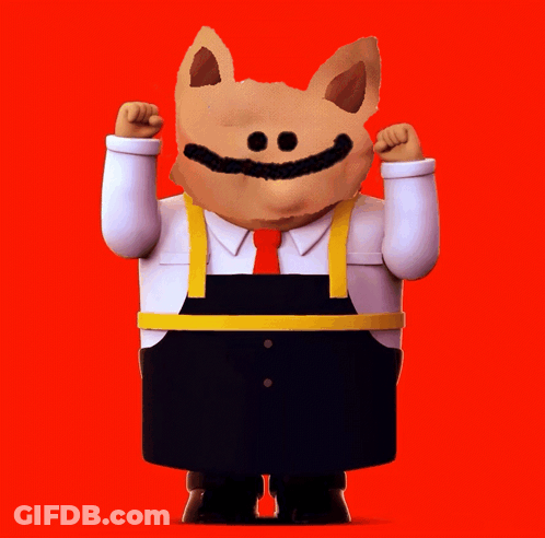 Smiley Face Cartoon In Apron And Tie GIF