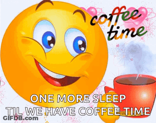 Smiley Face Coffee Cup Coffee Time GIF