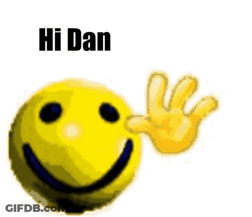 Smiley Face Hand Reaching Out Saying Hi Dan GIF