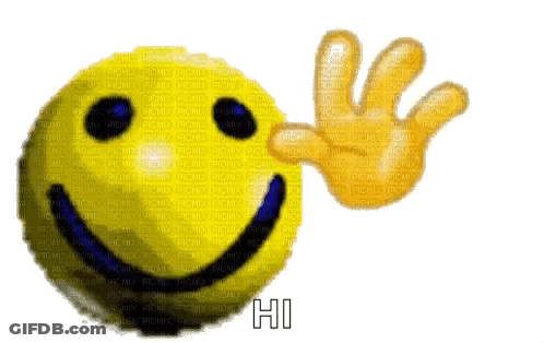 Smiley Face Handing Hi GIF