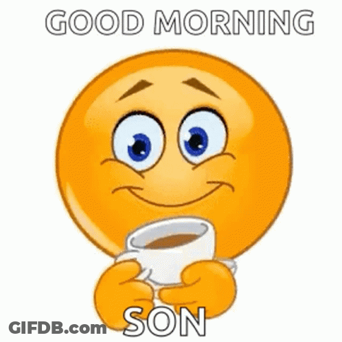 Smiley Face Holding Coffee Good Morning GIF