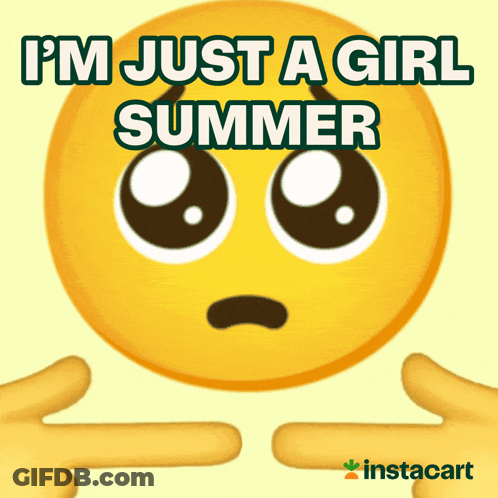 Smiley Face I'm Just A Girl Summer GIF