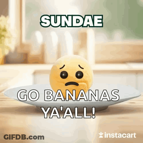 Smiley Face Ice Cream Scoop Sundae Go Bananas Ya All GIF