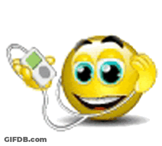 Smiley Face Listening To Music On IPod GIF