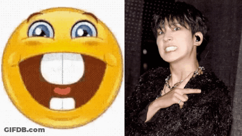 Smiley Face Next To Man Pointing GIF