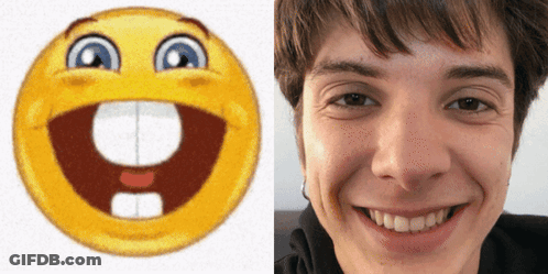 Smiley Face Next To Smiling Man GIF