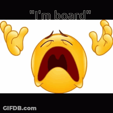 Smiley Face Open Mouth Saying I'm Board GIF