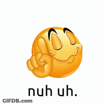 Smiley Face Pointing Up Nuh Uh GIF
