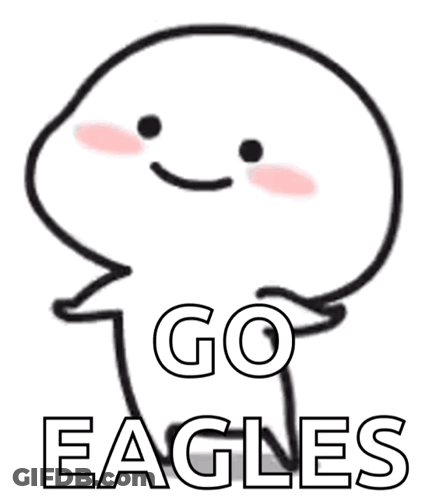 Smiley Face Saying Go Eagles GIF