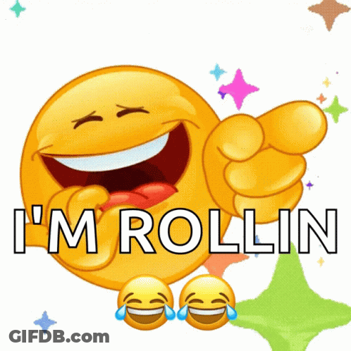Smiley Face Saying I'm Rollin GIF
