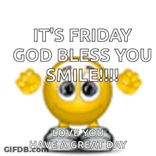 Smiley Face Saying Woohoo It's Friday GIF