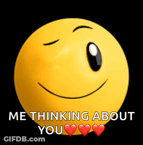 Smiley Face Thinking About You GIF