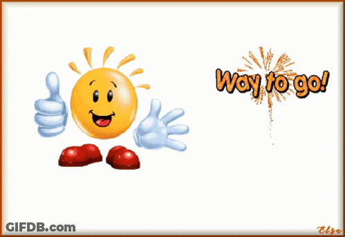 Smiley Face Thumbs Up Saying Way To Go GIF