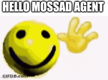 Smiley Face Waving Hello Mossad Agent GIF