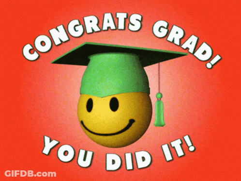 Smiley Face Wearing Graduation Cap GIF