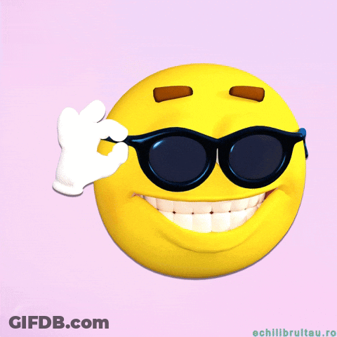 Smiley Face Wearing Sunglasses Giving Ok Sign GIF