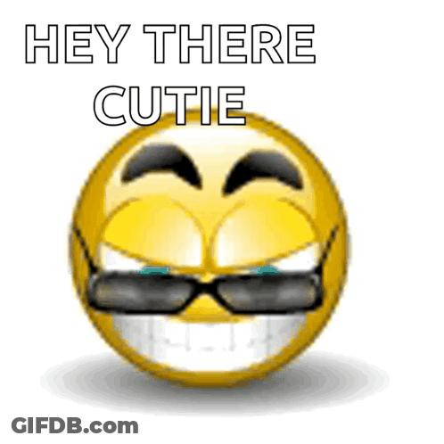 Smiley Face Wearing Sunglasses Hey There Cutie GIF