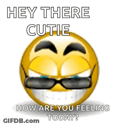 Smiley Face Wearing Sunglasses Says Hey There GIF