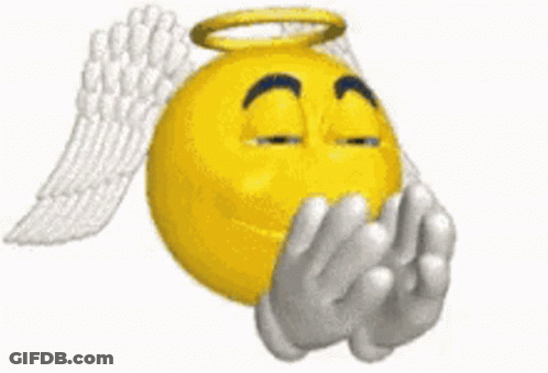 Smiley Face With Angel Wings And Halo GIF