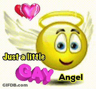 Smiley Face With Angel Wings Just A Little Gay Angel GIF