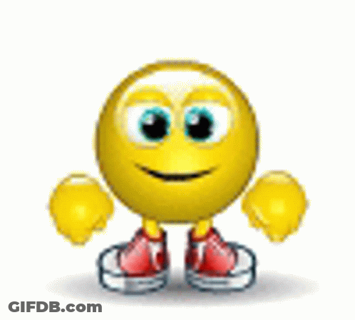Smiley Face With Arms And Legs In Red Sneakers GIF