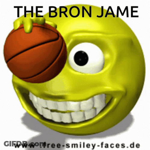Smiley Face With Basketball Saying The Bron Jame GIF