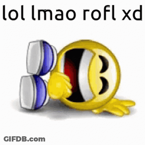 Smiley Face With Blue Shoes And LOL GIF