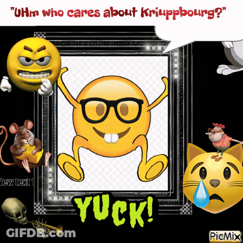 Smiley Face With Glasses Saying Yuck GIF
