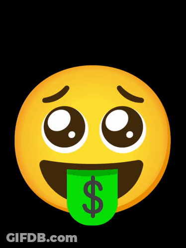Smiley Face With Green Dollar Sign GIF