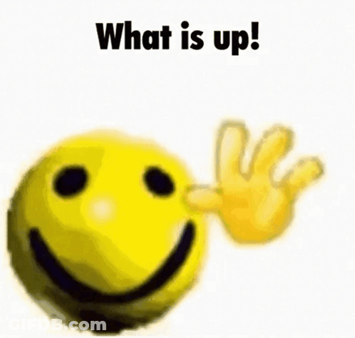 Smiley Face With Hand Behind What Is Up GIF