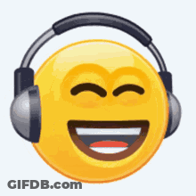 Smiley Face With Headphones Eyes Closed GIF