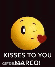 Smiley Face With Heart In Mouth Kisses To You Marco GIF