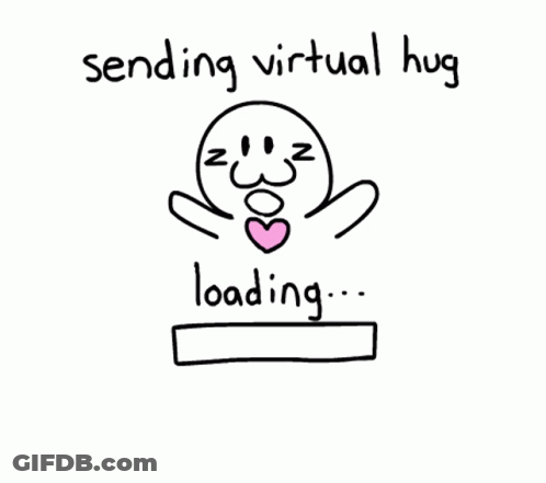 Smiley Face With Heart Sending Virtual Hug Loading Hug Sent GIF