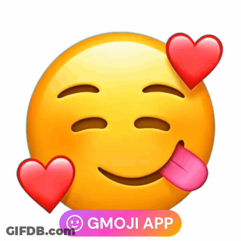 Smiley Face With Hearts And Emoji Logo GIF