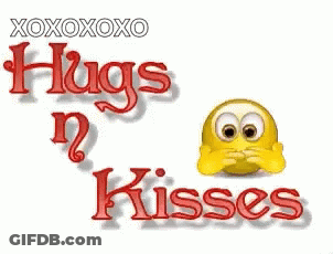 Smiley Face With Hearts And Hugs N Kisses GIF