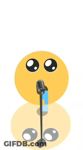 Smiley Face With Microphone GIF