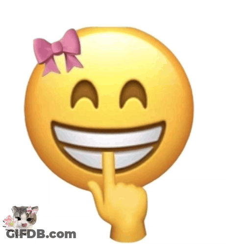Smiley Face With Pink Bow And Finger On Mouth GIF