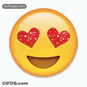 Smiley Face With Red Hearts In Eyes GIF