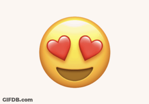 Smiley Face With Two Red Hearts On Cheeks GIF