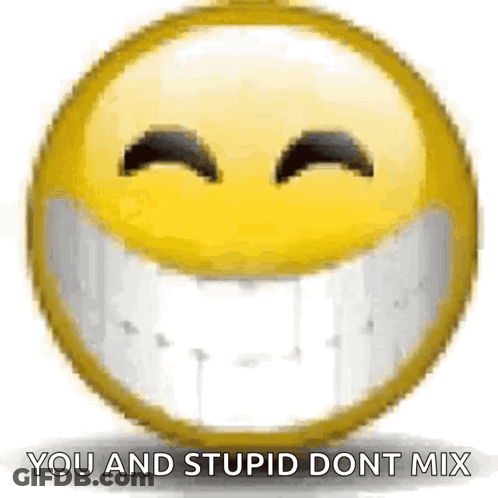 Smiley Face With You And Stupid Dont Mix GIF