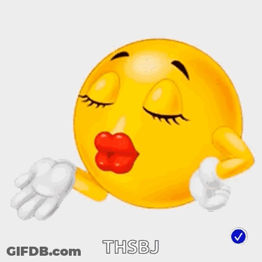 Smiley Faces Kissing With Hearts GIF