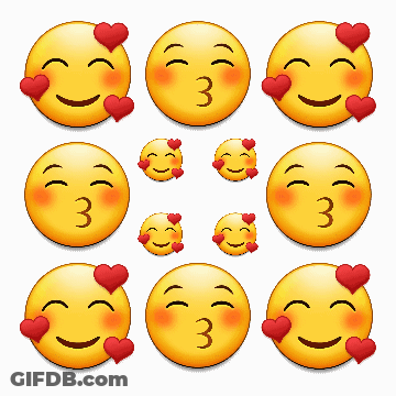 Smiley Faces With Heart Cheeks GIF