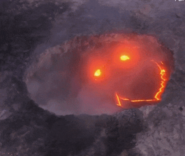 Smiley Girl Lava Volcano GIF