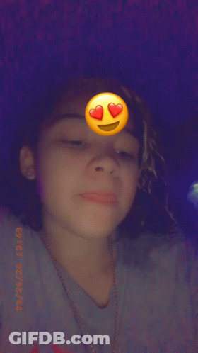 Smiley Girl With Hearts In Eyes GIF